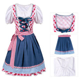 Womens 3Pcs Oktoberfest Halloween German Bavarian Velvet Dirndl Dress