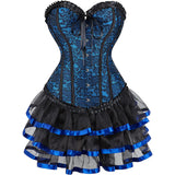 Steampunk Costume Women Corset Dress Gothic Corset Skirt Set Burlesque Dress Costume