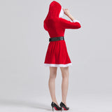 2 Pack Women Christmas Santa Costume Set Velvet Dress with Belt for Cosplay