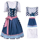 Womens 3Pcs Oktoberfest Halloween German Bavarian Velvet Dirndl Dress