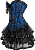 Steampunk Costume Women Corset Dress Gothic Corset Skirt Set Burlesque Dress Costume