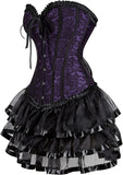 Steampunk Costume Women Corset Dress Gothic Corset Skirt Set Burlesque Dress Costume