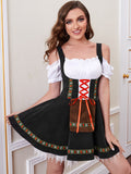 Womens Oktoberfest Costume Velvet German Bavarian Dress for Halloween Carnival