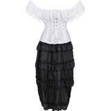 Steampunk Corset Skirt Lace up Gothic Medieval Renaissance Corsets Bustiers for Women