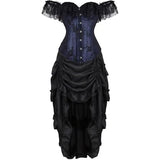 Steampunk Corset Skirt Lace up Gothic Medieval Renaissance Corsets Bustiers for Women
