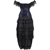 Steampunk Corset Skirt Lace up Gothic Medieval Renaissance Corsets Bustiers for Women