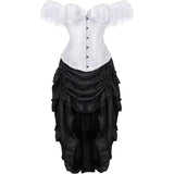 Steampunk Corset Skirt Lace up Gothic Medieval Renaissance Corsets Bustiers for Women