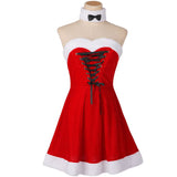 3 Pack Women Christmas Costume Set Velvet Dress for Cosplay