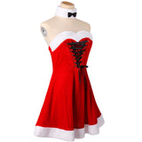 3 Pack Women Christmas Costume Set Velvet Dress for Cosplay