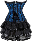 Steampunk Costume Women Corset Dress Gothic Corset Skirt Set Burlesque Dress Costume