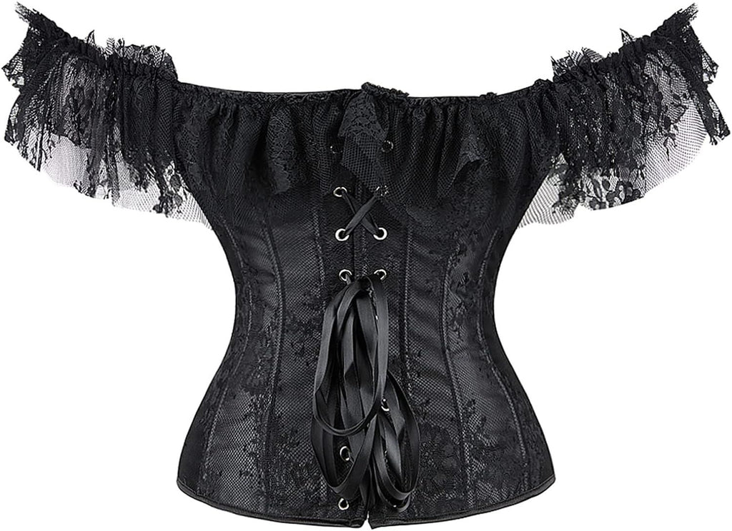 Corset Top With Sleeves for Women Plus Size Victorian Corsets Bustier Lace Up
