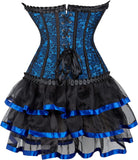 Steampunk Costume Women Corset Dress Gothic Corset Skirt Set Burlesque Dress Costume