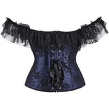 Steampunk Corset Skirt Lace up Gothic Medieval Renaissance Corsets Bustiers for Women