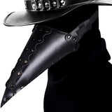 Plague Doctor Mask PU Leather Long Nose Bird Beak Steampunk Halloween Costume