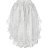 Women's Lace Steampunk Gothic Vintage Satin High Low Midi Skirt with Zipper