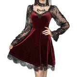 Lace Long Sleeve Black Draped Bodycon Gothic Vintage Dresses