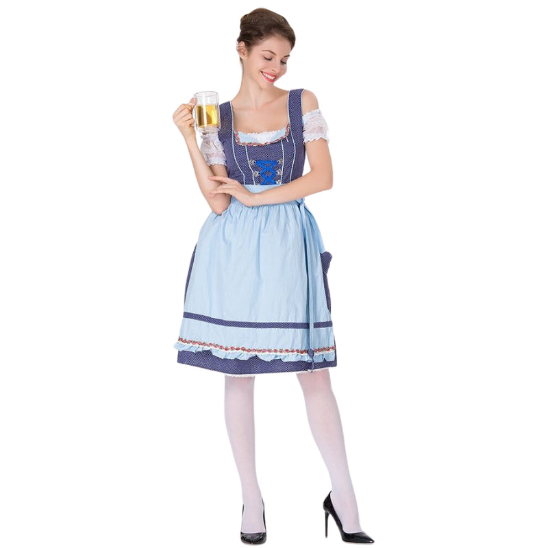 Women German Oktoberfest Costumes 3 Pcs Bavarian Dirndl Dresses