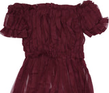 Women Sexy Lace Off Shoulder Mesh See Through Long Pleated Maxi Dress Club Party Gown