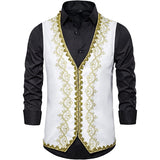 Men's Victorian Waistcoat Slim Fit Embroidered Opera Vest Court Prince Costume Wear