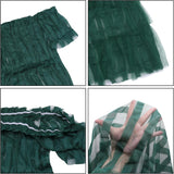 Women Sexy Lace Off Shoulder Mesh See Through Long Pleated Maxi Dress Club Party Gown