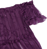 Women Sexy Lace Off Shoulder Mesh See Through Long Pleated Maxi Dress Club Party Gown