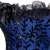 Satin Lace Trim Strapless Bustier Overbust Corset