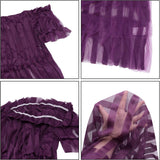 Women Sexy Lace Off Shoulder Mesh See Through Long Pleated Maxi Dress Club Party Gown