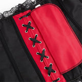 Satin Lace Trim Strapless Bustier Overbust Corset