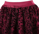 Women's Lace Steampunk Gothic Vintage Satin High Low Midi Skirt with Zipper