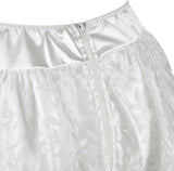 Women's Lace Steampunk Gothic Vintage Satin High Low Midi Skirt with Zipper