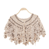 Bling 1920s Style Mesh Sequin Bead Deco Flapper Capelet Shawls Wraps