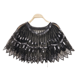 Bling 1920s Style Mesh Sequin Bead Deco Flapper Capelet Shawls Wraps