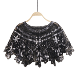 Bling 1920s Style Mesh Sequin Bead Deco Flapper Capelet Shawls Wraps