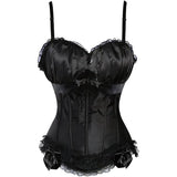 Bowknot Trim Sexy Removable Spaghetti Strap Overbust Corset