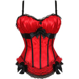 Bowknot Trim Sexy Removable Spaghetti Strap Overbust Corset