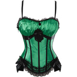 Bowknot Trim Sexy Removable Spaghetti Strap Overbust Corset