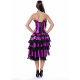 Clubbing Corset Purple Satin with Skirts Fancy Dress Victorian Costume