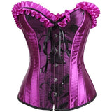 Clubbing Corset Purple Satin with Skirts Fancy Dress Victorian Costume