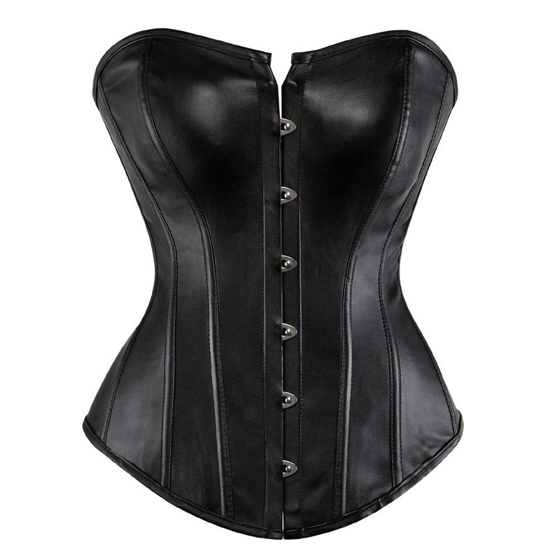 Cool Artificial Leather PU Tunic Belly Overbust Corset