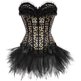 Corset Dress Bustier Corset Top and Steampunk Skirt Burlesque for Women Halloween Costume