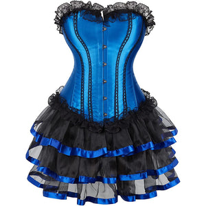 Corset Dress Corset Top and Steampunk Skirt Burlesque Costumes for Women Halloween Costume