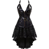 Corset Dress Plus Size Masquerade Gothic Brocade Lace Gothic Bustier Skirt Set Costume