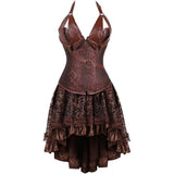 Corset Dress Plus Size Masquerade Gothic Brocade Lace Gothic Bustier Skirt Set Costume