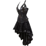 Corset Dress Plus Size Masquerade Gothic Brocade Lace Gothic Bustier Skirt Set Costume