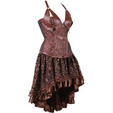 Corset Dress Plus Size Masquerade Gothic Brocade Lace Gothic Bustier Skirt Set Costume