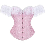 Corset Dress Skirt Top Set Bustier for Women with Sleeves Off The Shoulder Lace Floral Plus Size