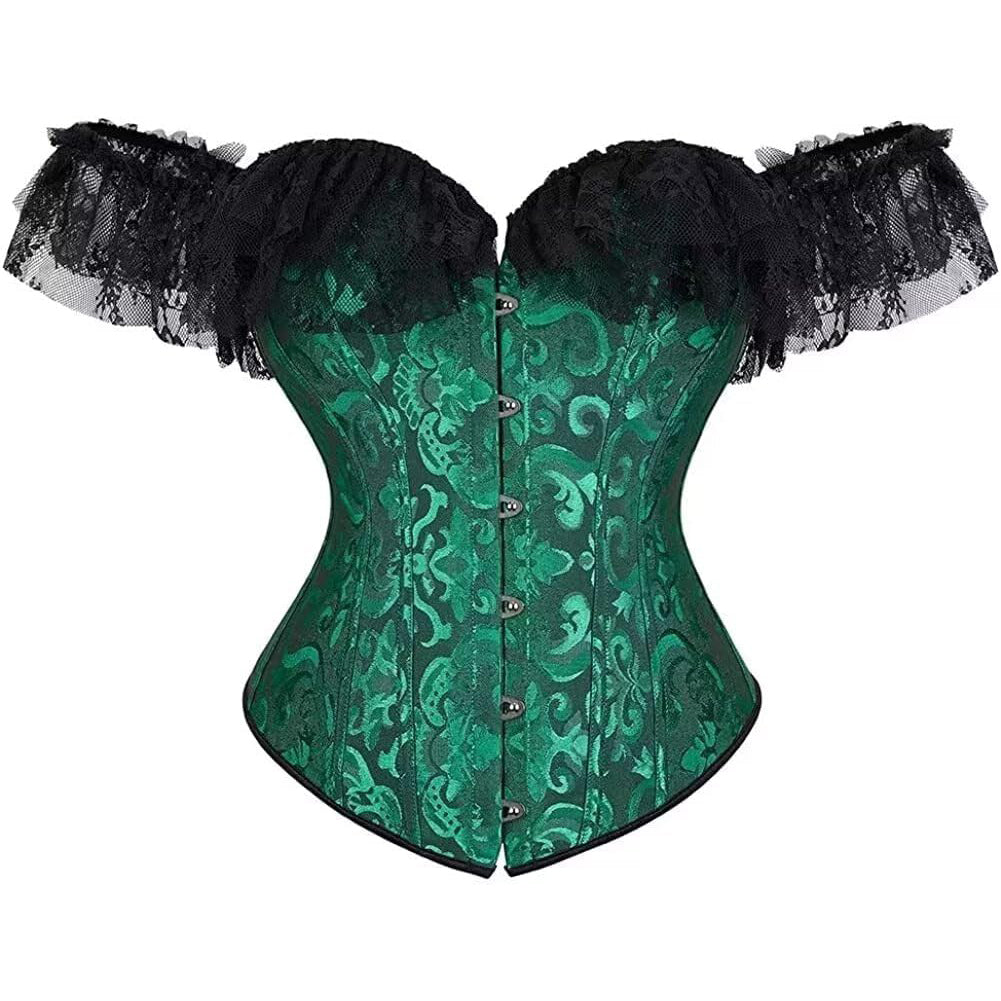 Corset Dress Skirt Top Set Bustier for Women with Sleeves Off The Shoulder Lace Floral Plus Size