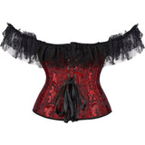 Corset Dress Skirt Top Set Bustier for Women with Sleeves Off The Shoulder Lace Floral Plus Size