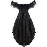 Corset Dress Skirt Top Set Bustier for Women with Sleeves Off The Shoulder Lace Floral Plus Size