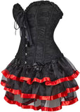 Corset Dresses Overbust Corset Skirt Set Moulin Rouge Showgirl Saloon Girl Costume Clubwear
